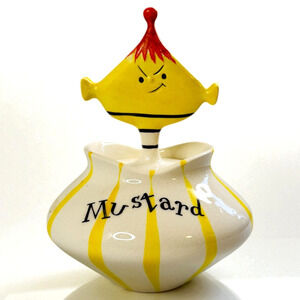 Holt Howard Pixieware Mustard Condiment Jar Spoon Lid MCM Vintage 1958 HTF READ